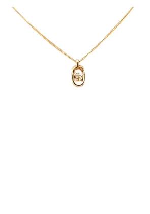 Christian Dior Pre-Owned 20th Century Gold Plated CD Logo Oval Pendant Necklace costume necklace