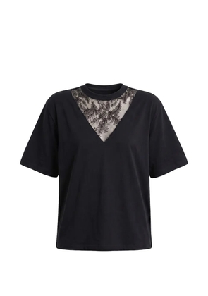 Almaz lace-detail t-shirt - Black