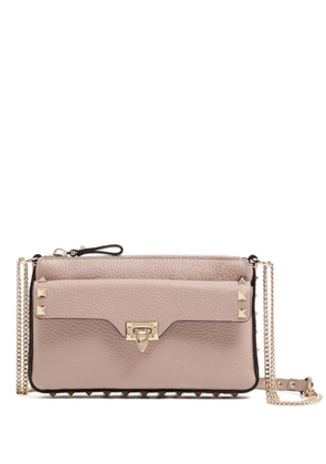 Valentino Garavani Rockstud chain pouch in grainy calfskin - Pink