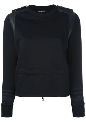 Neil Barrett leather details sweatshirt - Black