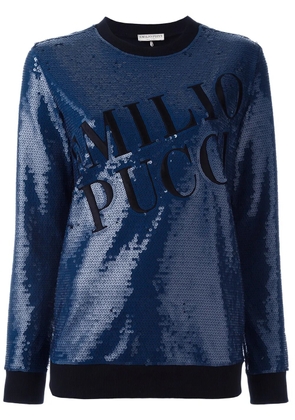 PUCCI sequin embellished sweatshirt - Blue