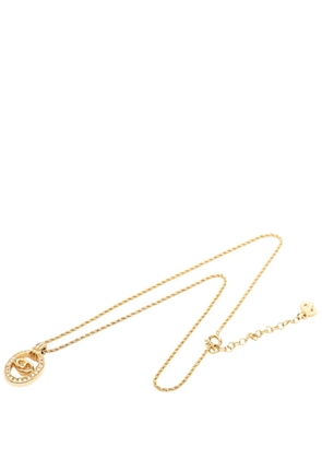 Christian Dior Pre-Owned 20th Century Gold Plated Strass CD Logo Oval Pendant Necklace costume necklace