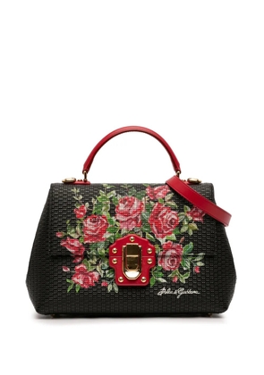 Dolce & Gabbana Pre-Owned 2017-2020 Calfskin Floral Print Lucia satchel - Black