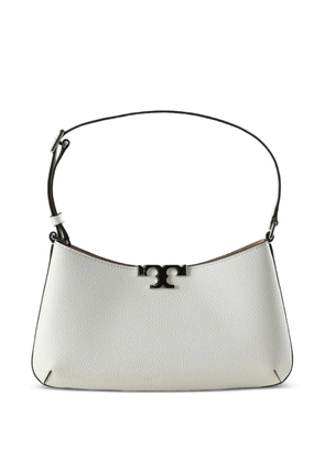 Tory Burch Eleanor logo-plaque pebbled-leather shoulder bag - White