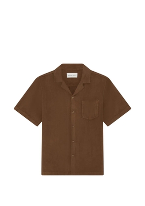 Frescobol Carioca Angelo slub-texture camp-collar shirt - Brown