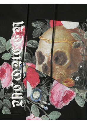 Alexander McQueen patchwork skull and roses hoodie - Black