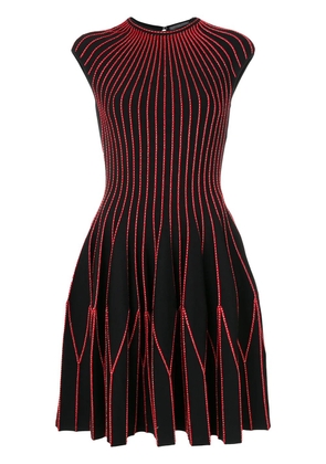 Alexander McQueen capped-sleeve knitted dress - Black