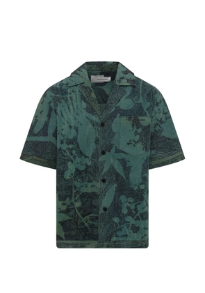 Feng Chen Wang plant-dyed textured shirt - Green