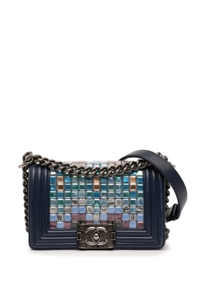 CHANEL Pre-Owned 2015-2016 Small Lambskin Tile Mosaic Boy Flap crossbody bag - Blue