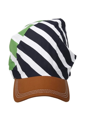 mapoésie striped tie-fastening cap - Brown
