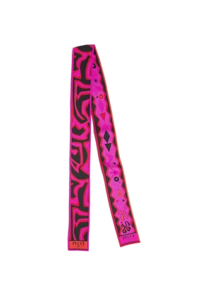 PUCCI mixed print silk twill scarf - Pink