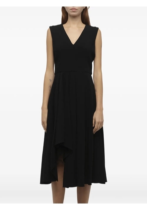 Alexander McQueen asymmetric-hem V-neck dress - Black