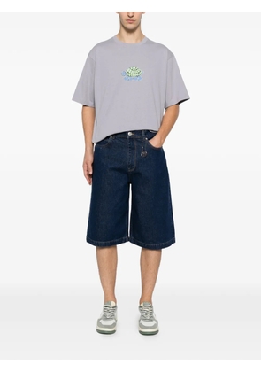 IMPERIAL logo-charm denim shorts - Blue