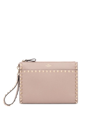 Valentino Garavani Rockstud pouch in grainy calfskin - Neutrals