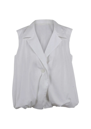 BALOSSA Kyma bubble-hem notched-lapels top - White