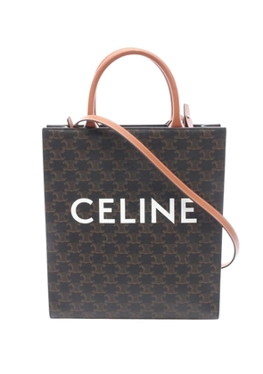Celine Pre-Owned 2010-2026 Small Triomphe Coated Canvas Vertical Cabas Tote satchel - Brown