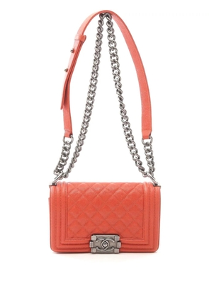 CHANEL Pre-Owned 2018-2019 Small Chevron Caviar Boy Flap crossbody bag - Red