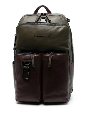 PIQUADRO logo-plaque detail backpack - Green