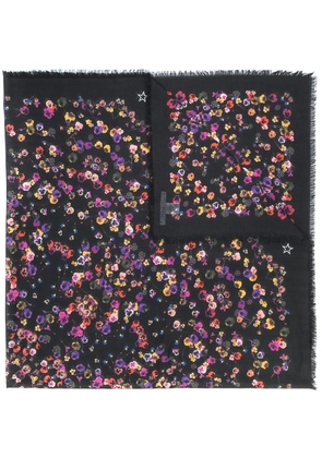 Givenchy night pansy print shawl - Black