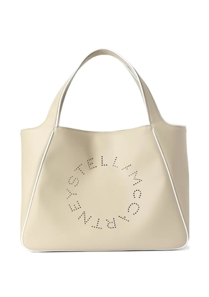 Stella McCartney Logo contrast-piping tote bag - Neutrals