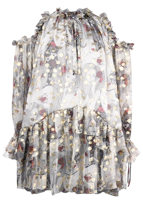 Alexander McQueen Eve cold shoulder dress - White