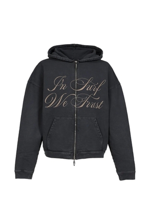 JUN/NAKAYAMA graphic-print zip-up hoodie - Black