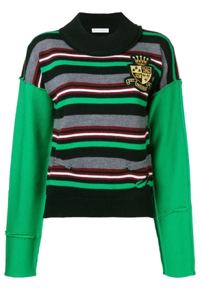JW Anderson logo crest knitted jumper - Green
