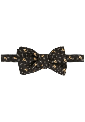 Alexander McQueen skull and polka dot bow tie - Black