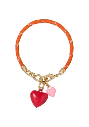 Roxanne Assoulin Happy Cord double-heart charm bracelet - Orange