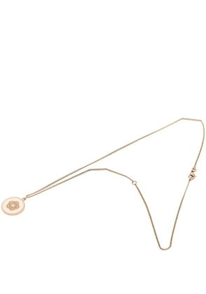 CHANEL Pre-Owned 2006 Gold Plated Enamel Camellia Round Pendant Necklace costume necklace - Pink