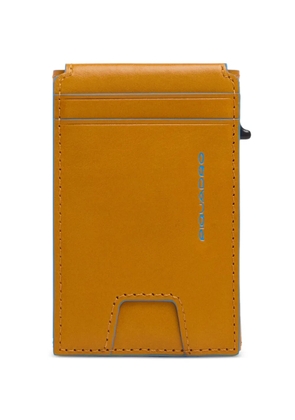 PIQUADRO pop-up leather card holder - Yellow