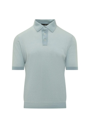 Filippo De Laurentiis short-sleeved cotton-knit polo shirt - Blue