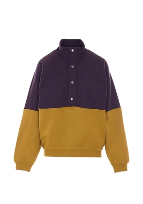 Saint Laurent colour-block logo-embroidered sweater - Purple