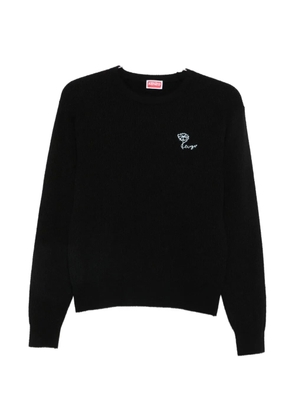 Kenzo flower-embroidered sweater - Black