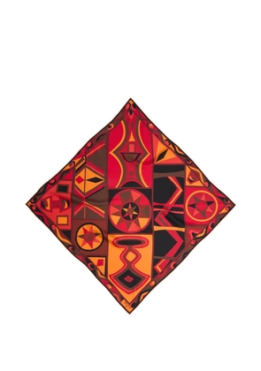 PUCCI Bongo-print silk carrè scarf - Red