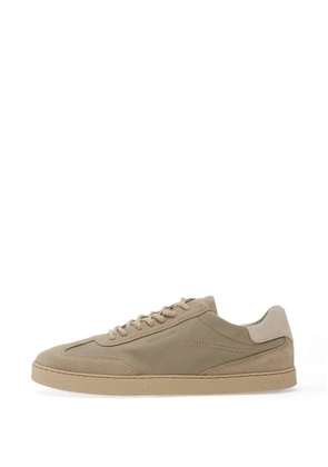 GROUNDIES Panama suede-panelled logo-print sneakers - Grey