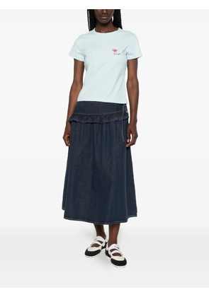 Kenzo flower-embroidered T-shirt - Blue