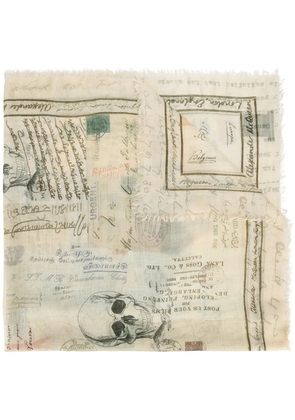 Alexander McQueen Letters From India scarf - Neutrals