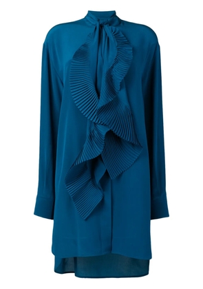 Givenchy pleated scarf shirt dress - Blue