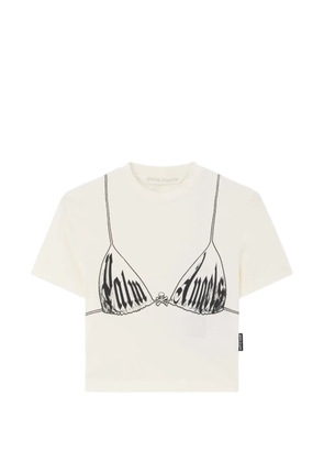 Palm Angels graphic-print cropped T-shirt - White