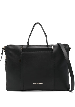 PIQUADRO leather laptop bag (30cm x 40cm) - Black