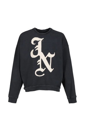 JUN/NAKAYAMA logo-patch raw-edge sweater - Black
