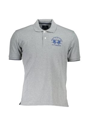 La Martina logo-embroidered polo shirt - Grey