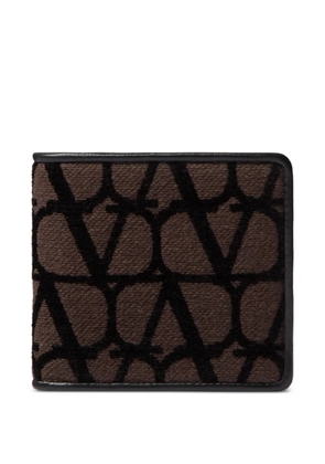 Valentino Garavani Toile Iconographe wallet with leather details - Brown