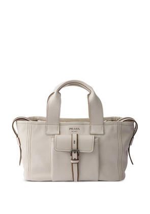 Prada Prada Route medium leather tote bag - Neutrals