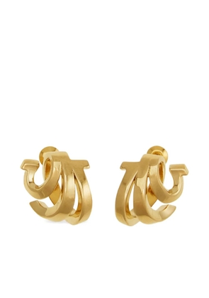 Ferragamo triple Gancini hoop earrings - Gold