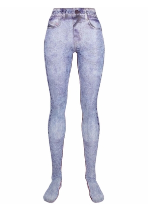 Diesel trompe l'oeil-effect leggings - Blue
