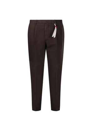Santaniello pleated tapered trousers - Brown