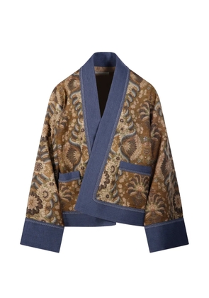 INTO THE EAST Palmette paisley-print kimono jacket - Brown