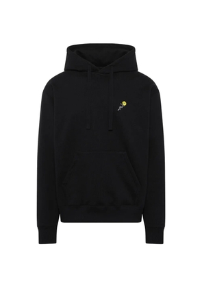 Vowels floral-embroidered hoodie - Black
